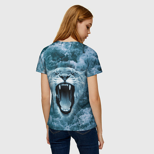 Женская футболка Львица в бушующих волнах / 3D-принт – фото 4