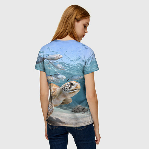 Женская футболка Морская черепаха / 3D-принт – фото 4
