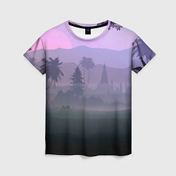 Женская футболка Forest at sunset