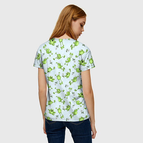 Женская футболка Веселые лягушки / 3D-принт – фото 4