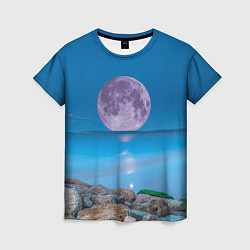 Женская футболка Лунный пляж
