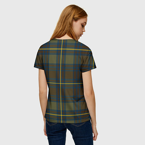 Женская футболка Шотландская клетка, тартан / 3D-принт – фото 4