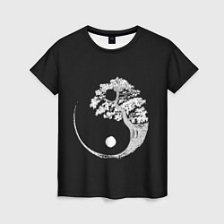 Женская футболка Yin and Yang Bonsai Tree