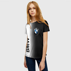 Футболка женская Black and White BMW, цвет: 3D-принт — фото 2