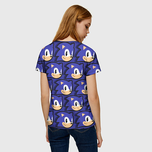 Женская футболка Sonic pattern / 3D-принт – фото 4