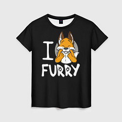 Женская футболка I love furry