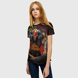 Футболка женская Five Finger Death Punch Skull, цвет: 3D-принт — фото 2