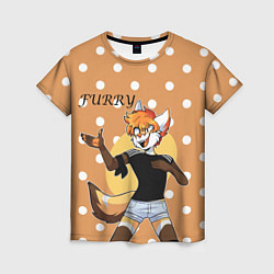 Женская футболка Furry fox guy