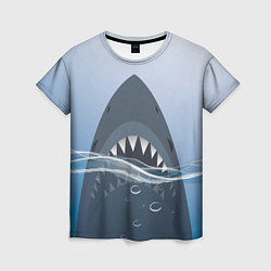 Женская футболка Акула под водой