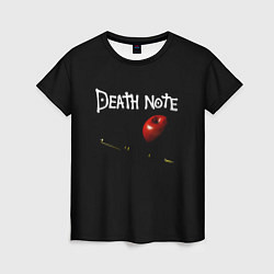Женская футболка Death Note яблоко и ручка