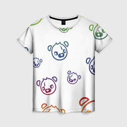 Женская футболка White Colorful Bear