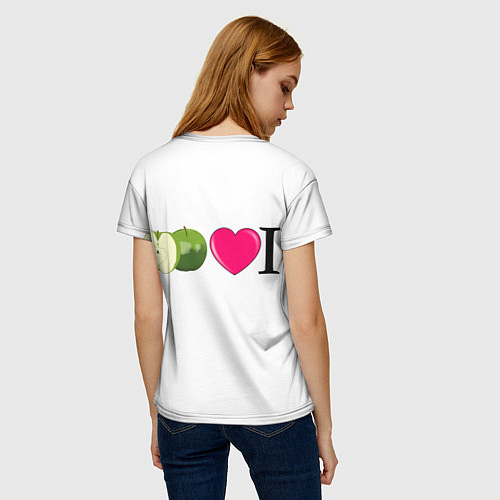Женская футболка I LOVE APPLE / 3D-принт – фото 4
