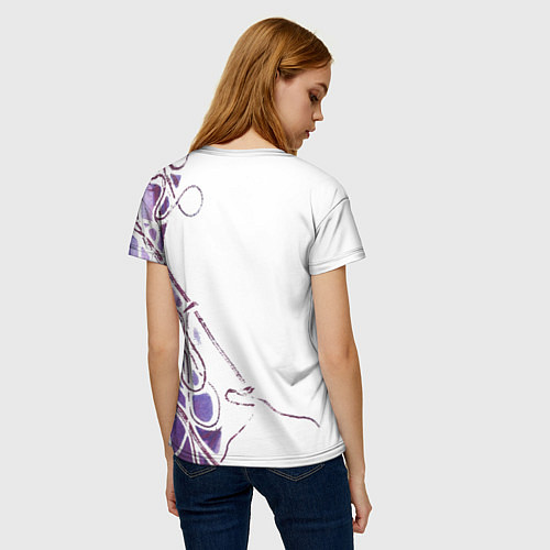Женская футболка Фиолетовые нити / 3D-принт – фото 4