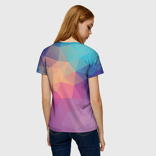 Женская футболка Цветные полигоны - Градиент / 3D-принт – фото 4