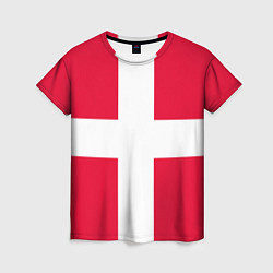 Женская футболка Дания Флаг Дании