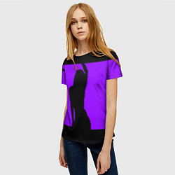 Футболка женская Тень танцующей девушки, цвет: 3D-принт — фото 2