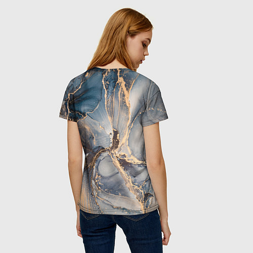 Женская футболка Fluid art ink mix / 3D-принт – фото 4