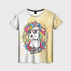 Женская футболка Hipster unicorn