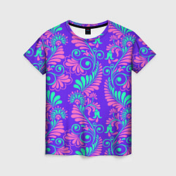 Женская футболка Яркий цветочный узор
