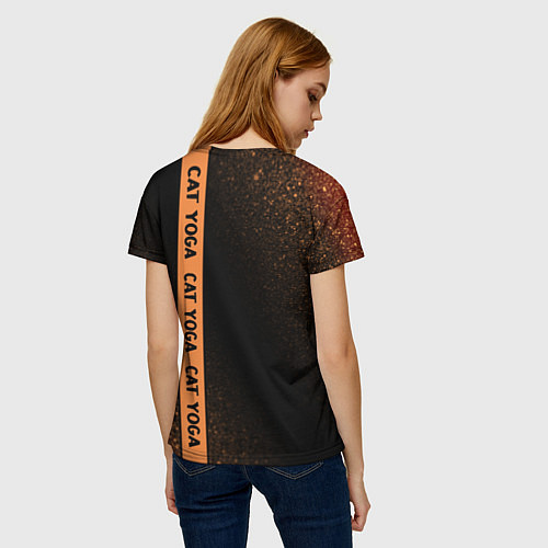 Женская футболка Йога Кошка - Шум Лента / 3D-принт – фото 4