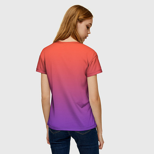 Женская футболка Оранжевый и Фиолетовый / 3D-принт – фото 4