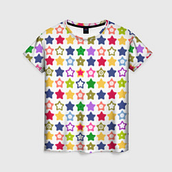 Женская футболка Разноцветные звездочки