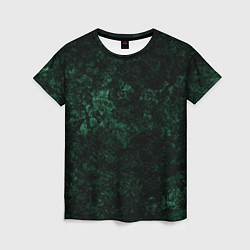 Женская футболка Темно-зеленый мраморный узор