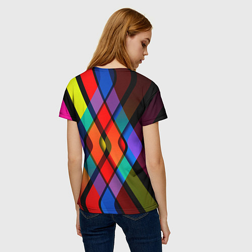 Женская футболка Симметрия красок / 3D-принт – фото 4