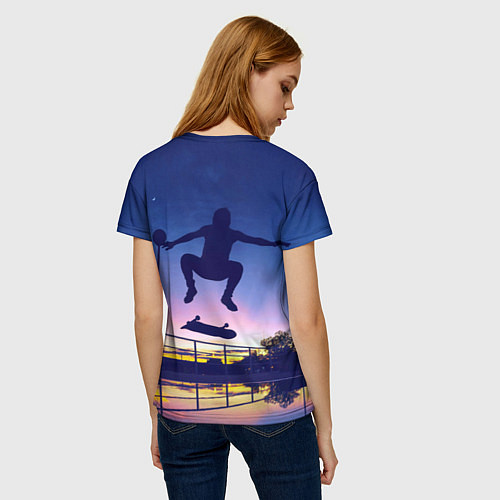 Женская футболка Skateboarding / 3D-принт – фото 4