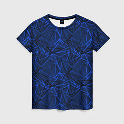 Футболка женская Черно-синий геометрический, цвет: 3D-принт