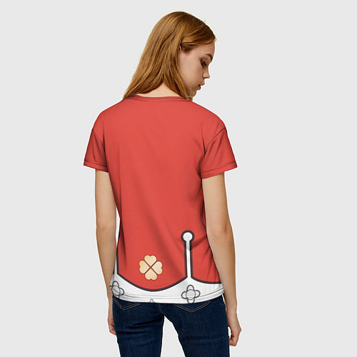 Женская футболка КОСТЮМ КЛИ ГЕНШИН ИМПАКТ / 3D-принт – фото 4