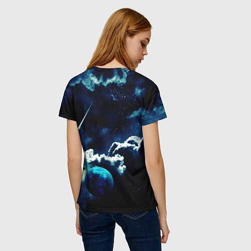 Женская футболка КОСМИЧЕСКИЕ ОБЛАКА / 3D-принт – фото 4