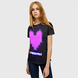 Футболка женская UNDERTALE PURPLE HEART, цвет: 3D-принт — фото 2