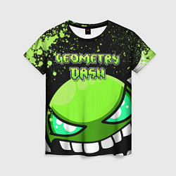 Женская футболка Geometry Dash Green