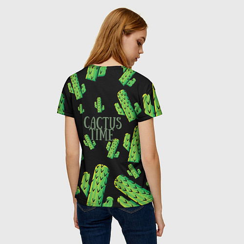 Женская футболка Cactus Time - Веселые кактусы / 3D-принт – фото 4