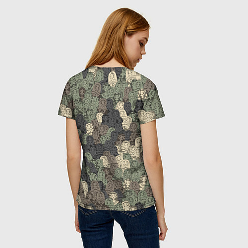 Женская футболка Камуфляж из матрёшек / 3D-принт – фото 4