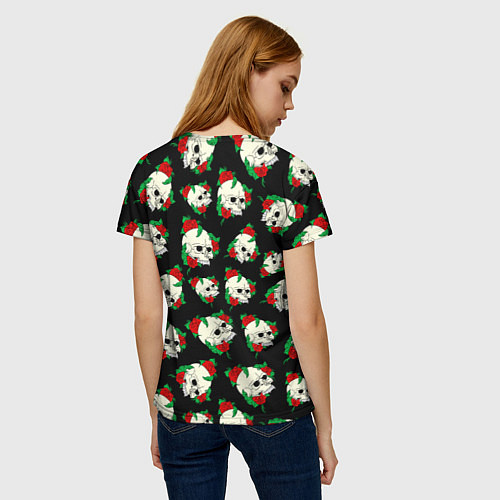 Женская футболка Черепа и розы Skull and Roses / 3D-принт – фото 4