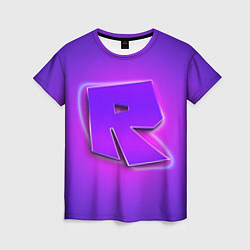 Футболка женская ROBLOX NEON LOGO РОБЛОКС, цвет: 3D-принт