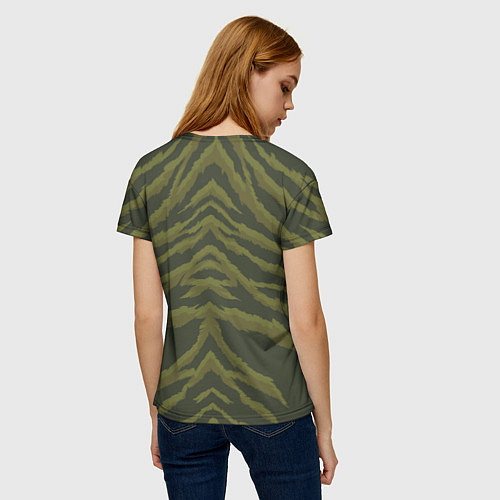 Женская футболка Милитари шкура тигра / 3D-принт – фото 4