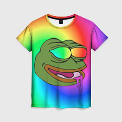 Женская футболка Pepe rainbow