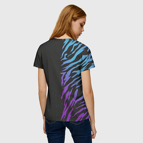 Женская футболка Tiger Neon / 3D-принт – фото 4