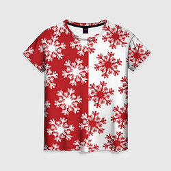 Женская футболка Новогодние Снежинки 2022