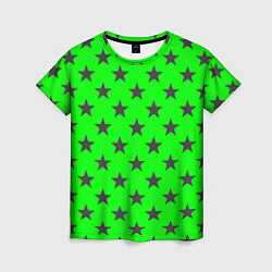 Футболка женская Звездный фон зеленый, цвет: 3D-принт
