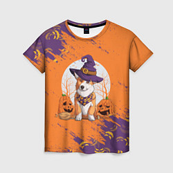 Женская футболка Корги на хэллоуине