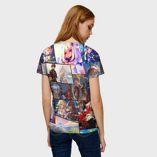 Женская футболка Геншин импакт, персонажи / 3D-принт – фото 4
