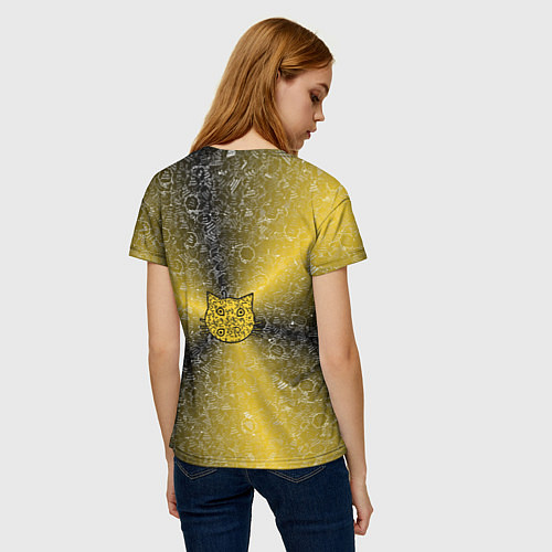 Женская футболка Кот на фоне АПВ 6 2 3 9 / 3D-принт – фото 4