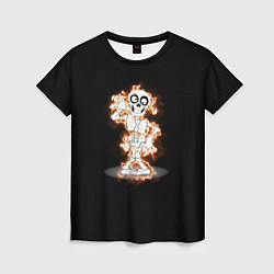 Женская футболка Огненный скелетик