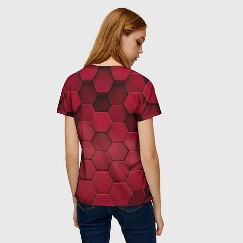 Женская футболка Игра в кальмара - красные 3D кубы / 3D-принт – фото 4