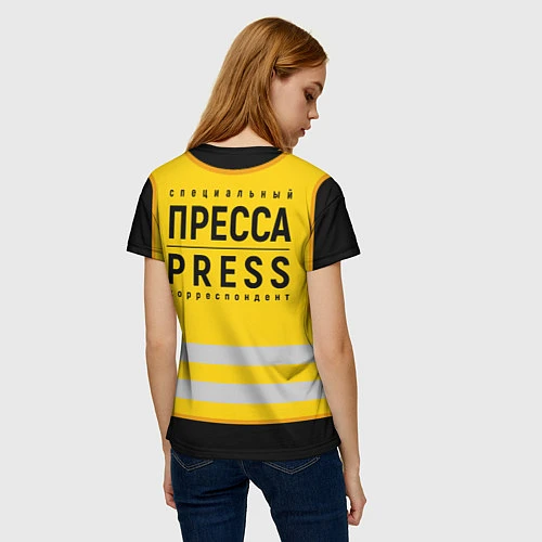Женская футболка ПРЕССА Специальный корреспондент / 3D-принт – фото 4