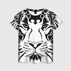 Женская футболка Водяной голубоглазый тигр